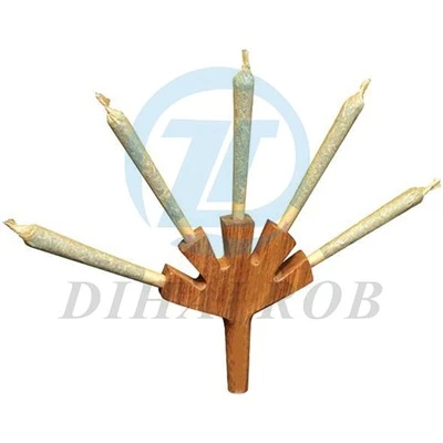 Pre-Roll Raw Natural Smoking Pipe Hand Wood Bifurcated Tube