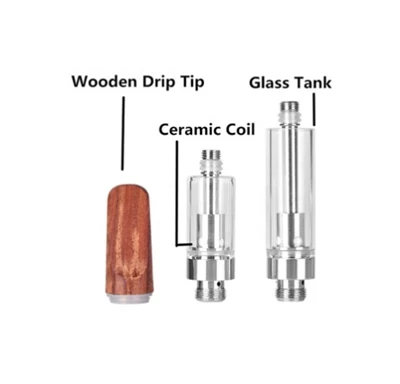Tré dreypi silfurfyllanlegt CBD skothylki, 51 0 skrúfuþráður leka sönnun atomizer með 1,2ohm keramik spólu fyrir rafhlöðukassa mod & cbd\/þykkt olíu vape penna (einnota, 1,0ml, engin nikótín)